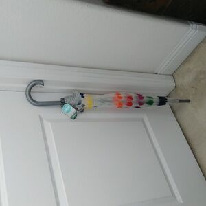 Totes Bubble Umbrella in Clear w/ Dotted Pattern